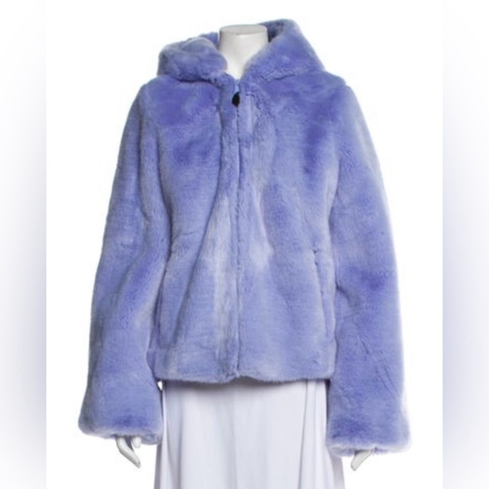 Fenty PumaLavender Faux Fur Hooded Jacket
